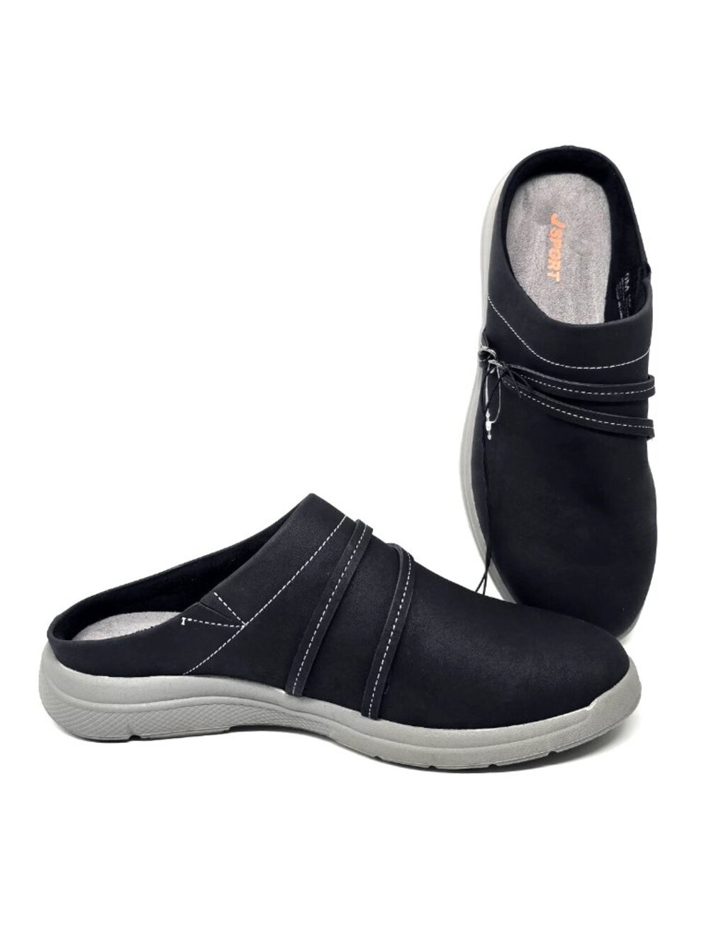 JSPORT Gina Black Comfort Slip-on Mules Women's Size 9M